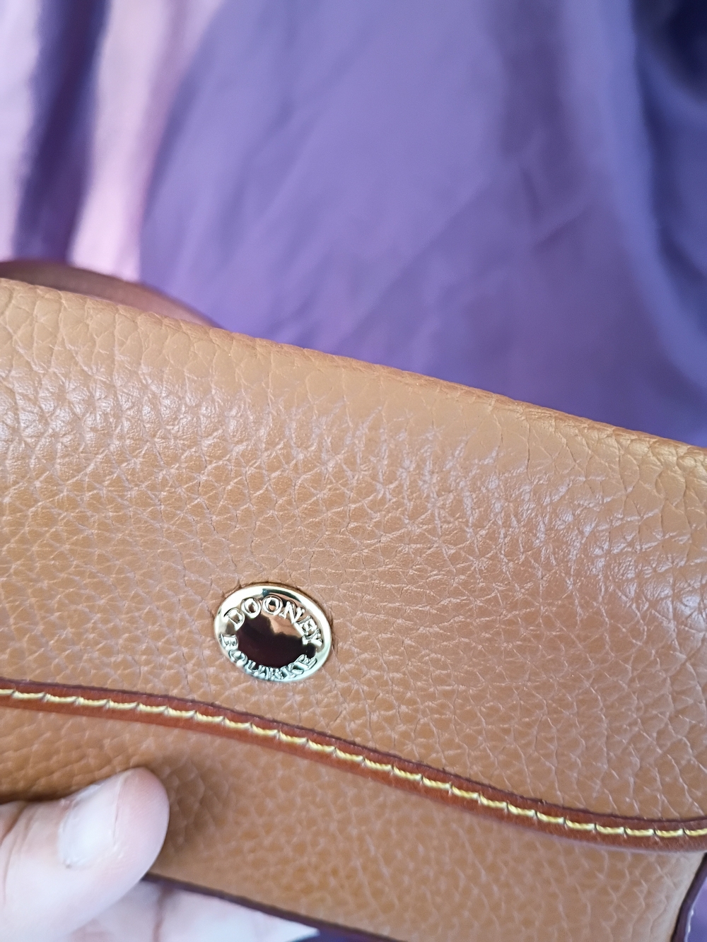 Dooney & Bourke Pebbled Leather Camel Wristlet - Picture 5 of 10